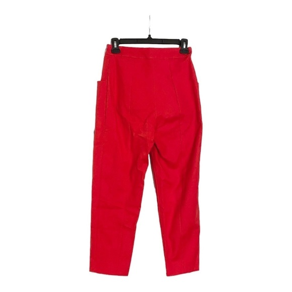 NEW Iorane x Revolve Red Pants Cropped High Waist Trousers Pockets Size 36 / XS - Picture 3 of 6
